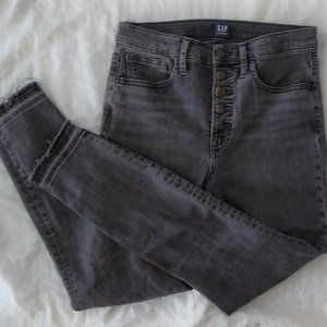 GAP Black High Rise Button Fly Skinny Jeans 6/28